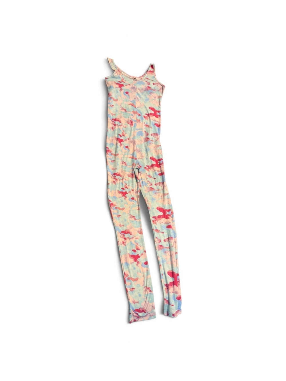 "It's" Tie-Dye Sleeveless One-Piece Bodysuit/Jumpsuit in Multicolor Medium